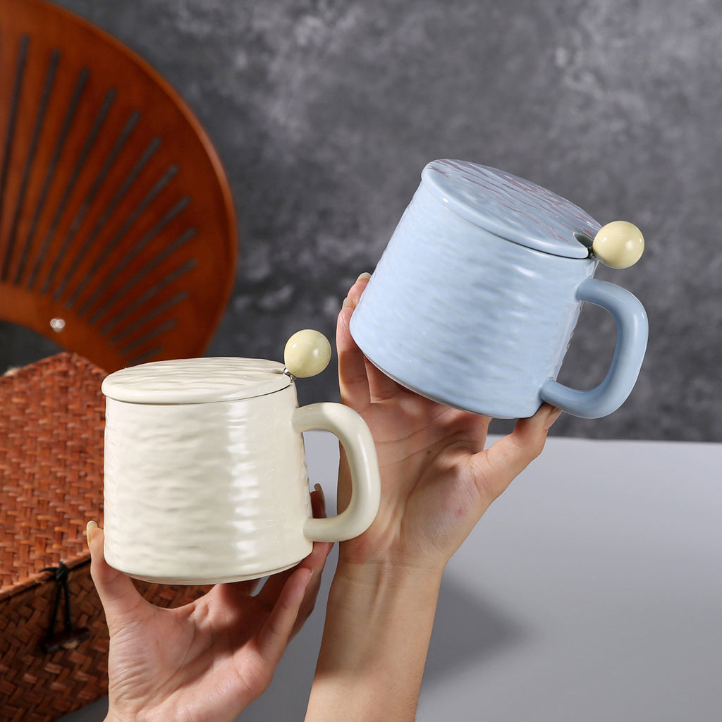 Large Capacity Underglaze Rock Texture Ceramic Mug, Household Drinking Cup, Couple Coffee & Tea Ceramic Cup