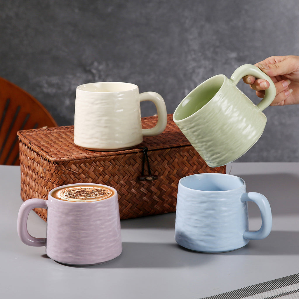 Large Capacity Underglaze Rock Texture Ceramic Mug, Household Drinking Cup, Couple Coffee & Tea Ceramic Cup